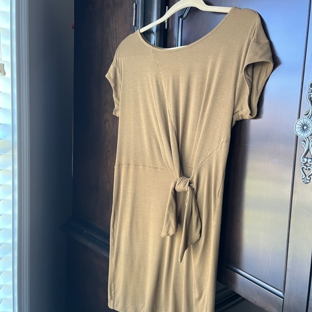 Maeve Camel Front tie dress - Picture 2 of 7